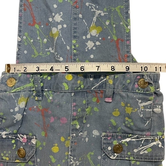 ChilliPop Denim Skirt Overall Paint Splatter Girl’s Size 4 - Picture 5 of 9
